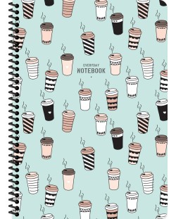Školska bilježnica sa spiralom Keskin Color - Coffee, A4, 80 listova, široki redovi, asortiman