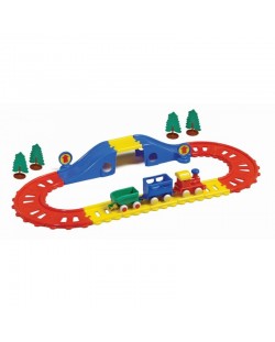 Željeznička pruga s mostom za vlak Viking Toys, 21 predmet