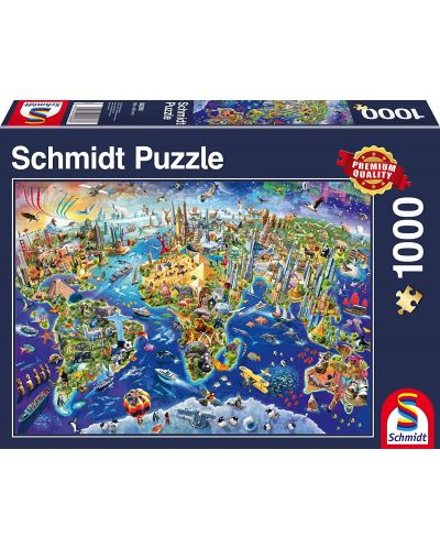Puzzle Schmidt od 1000 dijelova - Upoznaj svijet - 1