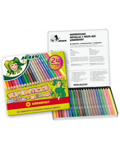 Set olovaka u boji Jolly Kinderfest Mix - 24 boje, metalna kutija - 1