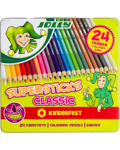 Set olovaka u boji Jolly Kinderfest Classic - 24 boje, metalna kutija - 1