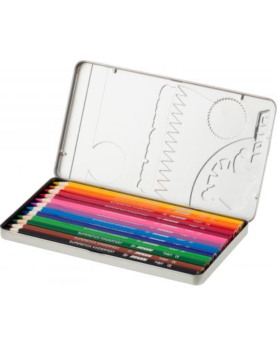 Olovke u boji JOLLY Kinderfest Classic - 12 boja, u metalnoj kutiji ​ - 2