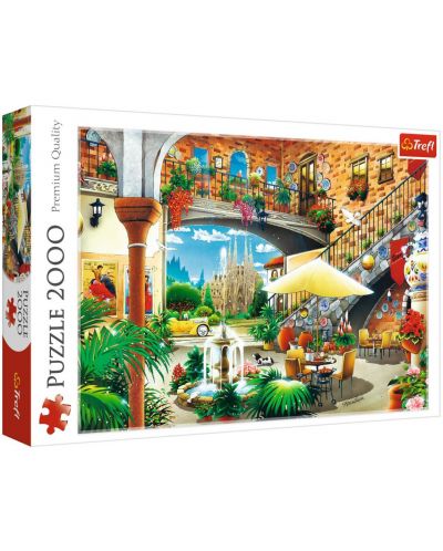 Puzzle Trefl od 2000 dijelova - Pogled na Barcelonu, Hiro Tanikawa - 1