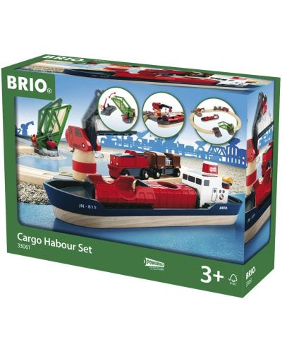 Set Brio – Vlak s tračnicama i opremama, Teretna luka, 16 dijelova - 1