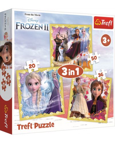 Puzzle Trefl 3 u 1 - Snaga Ane i Else, Frozen 2 - 1