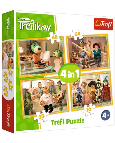 Puzzle Trefl 4 u 1 - Lopta obitelji Treflik - 1