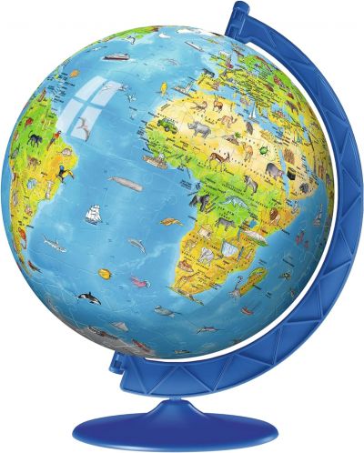 3D slagalica Ravensburger od 180 dijelova - Globus karta svijeta - 1