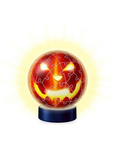 3D Slagalica Ravensburger od 72 dijelova - Svjetleća bundeva za Halloween - 2