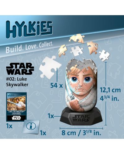 3D Slagalica Ravensburger od 54 dijela - Star Wars: Luke Skywalker - 3