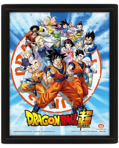 3D poster s okvirom Pyramid Animation: Dragon Ball Super - Goku and the Z Fighters - 1