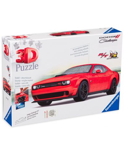 3D slagalica Ravensburger od 108 dijelova - Sportski auto, crveni - 1