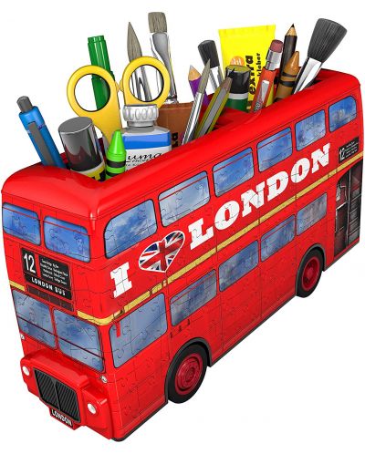 3D slagalica Ravensburger od 216 dijelova - Držač olovaka - Londonski autobus - 3