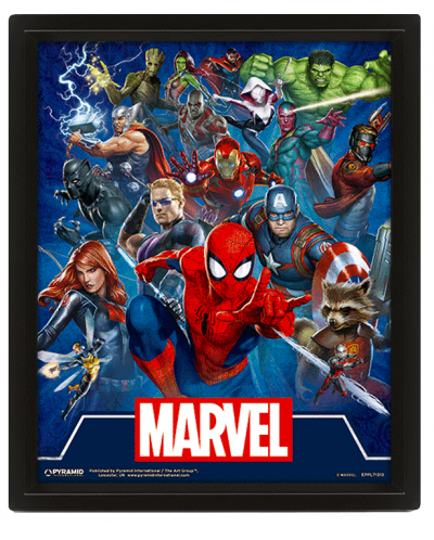 3D poster s okvirom Pyramid Marvel: Avengers - The Avengers - 1