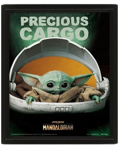 3D poster s okvirom Pyramid Television: The Mandalorian - Precious Cargo - 1