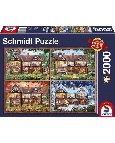 Puzzle Schmidt od 2000 dijelova - Kuća u četiri godišnja doba - 1