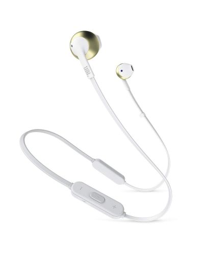 Bežične slušalice JBL - T205BT, bijelo/zlatne - 1