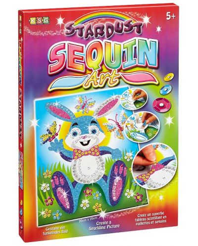 Kreativni set KSG Crafts Sequin Art Stardust – Umjetnost sa šljokicama i brokatom, Zec - 1