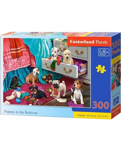Puzzle Castorland od 300 dijelova - Štenci u spavaćoj sobi - 1