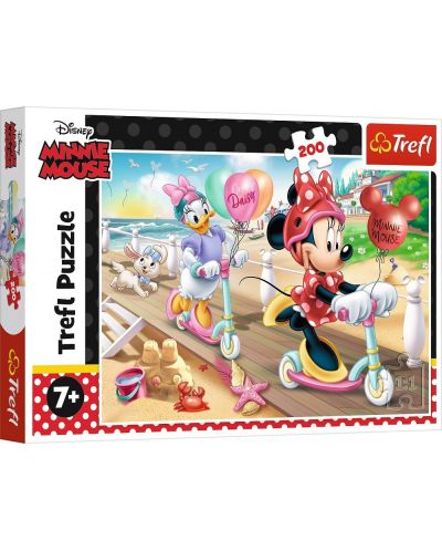 Puzzle Trefl od  200 dijelova - Minnie Mouse na plaži - 1