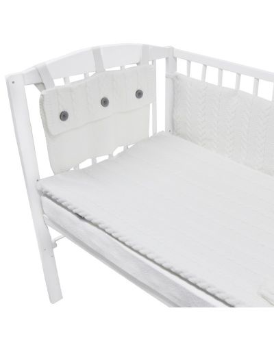 Pleteni set za spavanje od 4 dijela za dječji krevetić EKO - Bijeli - 2