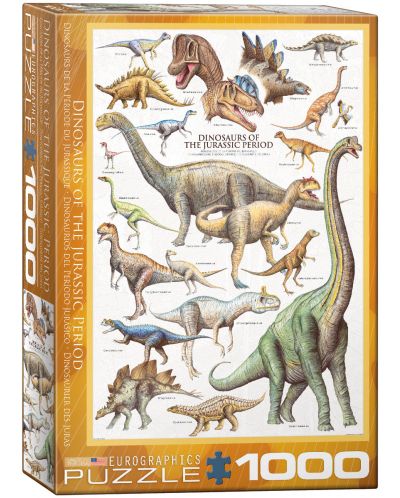 Puzzle Eurographics od 1000 dijelova – Jurski dinosauri - 1