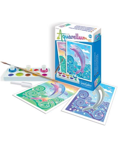 Set za bojanje akvarel bojama Sentosphere Aquarellum Mini - Dupini - 1