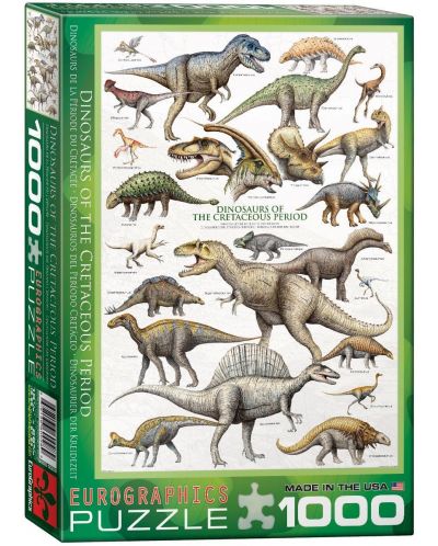 Puzzle Eurographics od 1000 dijelova – Mezozojski dinosauri - 1
