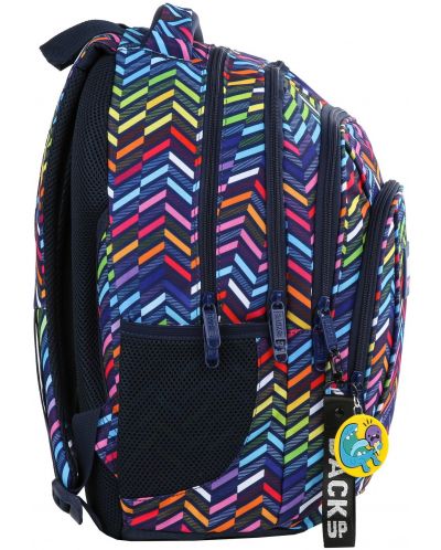 Školska torba BackUP A10 - Color Stripe, s 3 pretinca + poklon - 2