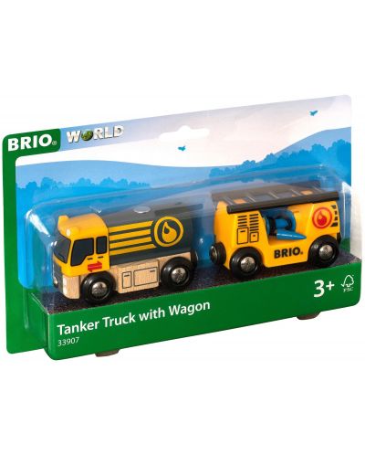 Drvena igračka Brio World – Cisterna, s vagonom - 2