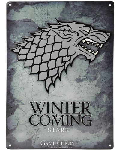 Metalni poster ABYstyle Television: Game of Thrones - Stark - 1