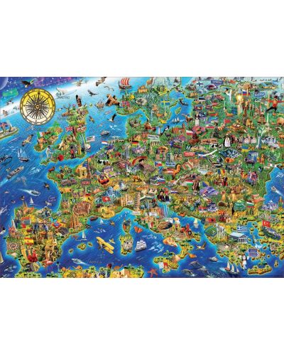 Puzzle Educa od 500 dijelova - Neobična karta Europe - 2