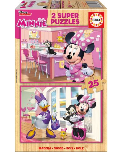 Puzzle Educa od 2 x 25 dijelova - Sretni Minnieni pomagači  - 1