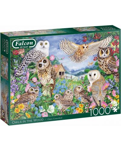 Puzzle Falcon od 1000 dijelova - Sove u šumi, Claire Comerford - 1
