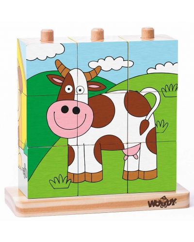 Igra nizanja s drvenim kockama Woody – Kućni ljubimci, 9 dijelova - 1