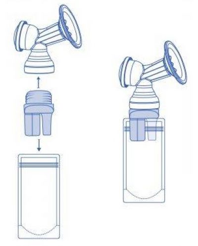 Adapteri za pumpe za grudi KikkaBoo - Pump into bag, 2 броя - 3