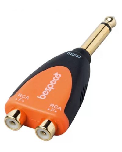 Adapter Bespeco - SLAD365, 6.3 mm - RCA, crno/narančasti - 2