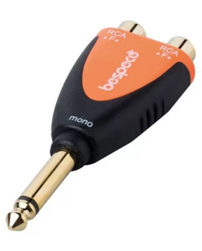 Adapter Bespeco - SLAD365, 6.3 mm - RCA, crno/narančasti - 1