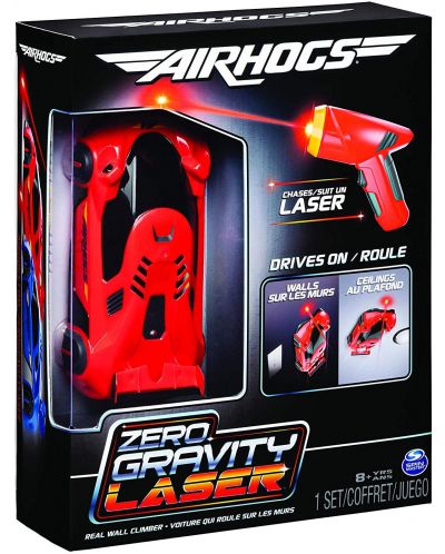 Set za igru Spin Master Air Hogs - Autić Zero Gravity Laser, crveni - 1