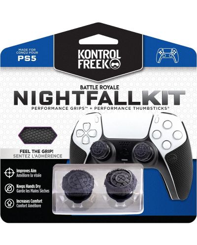 Dodatak KontrolFreek - Nightfall Kit, Performance Grips + Performance Thumbsticks, crni (PS5) - 1