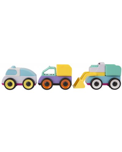 Aktivna igračka Playgro + Learn - Vozila, miješati i spajati - 1