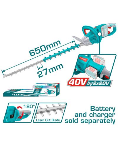 Akumulatorska motorna kosa bez četkica TOTAL - Industrial, 40V, bez baterije - 7