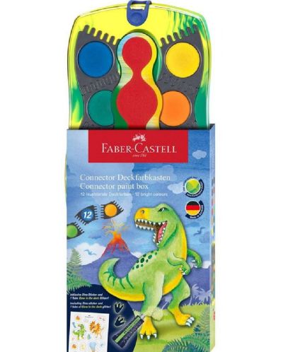 Vodene boje Faber-Castell Connector - Dinosaur, 12 boja - 1