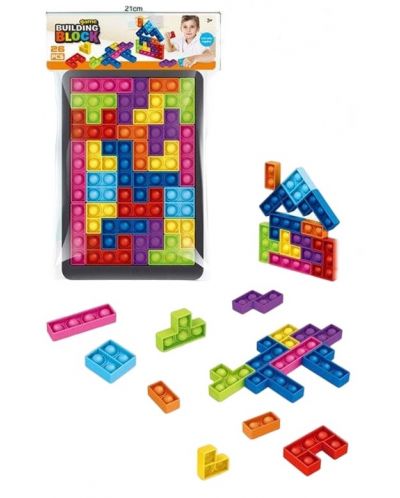 Antistres igra Raya Toys - Pop It Tetris, 26 dijelova - 1