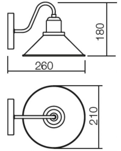 Zidna svjetiljka Smarter - Verner 02-934, IP20, 240V, E27, 1x42W, smeđi mat - 2