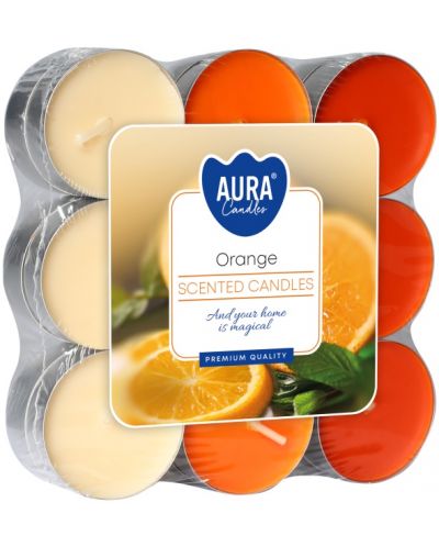 Mirisne čajne svijeće Bispol Aura - Orange, 18 komada - 1