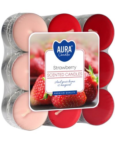 Mirisne čajne svijeće Bispol Aura - Strawberry, 18 komada - 1