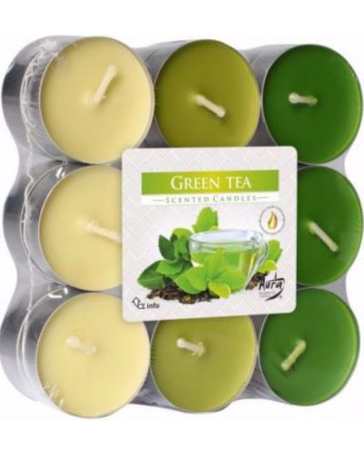 Mirisne čajne svijeće Bispol Aura - Green Tea, 18 komada - 1