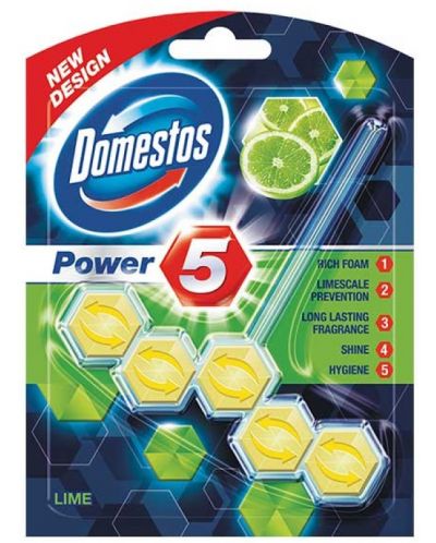 WC osvježivač Domestos - Power 5 Lime, 55 g - 1