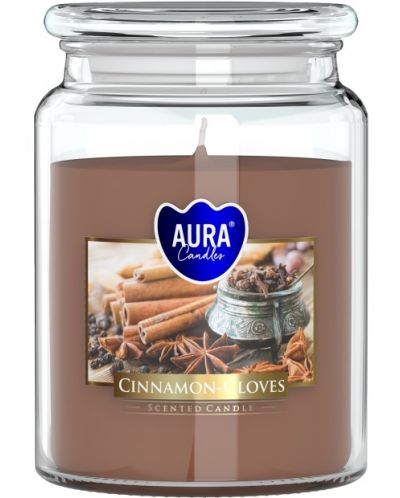 Mirisna svijeća u teglici Bispol Aura - Cinnamon-Cloves, 500 g - 1