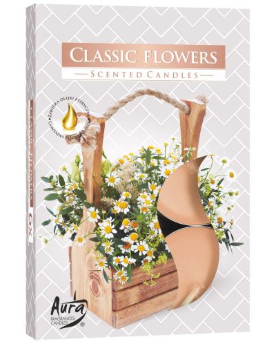 Mirisne čajne svijeće Bispol Aura - Klasični cvjetovi, 6 komada - 1